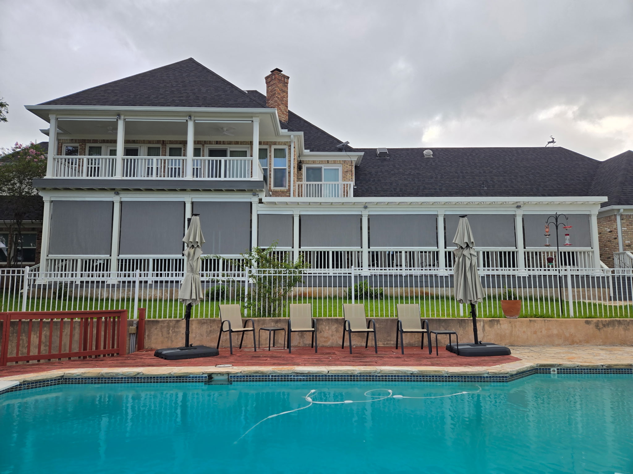 Motorized Exterior Patio Shades — Poolside — Beacon Blinds