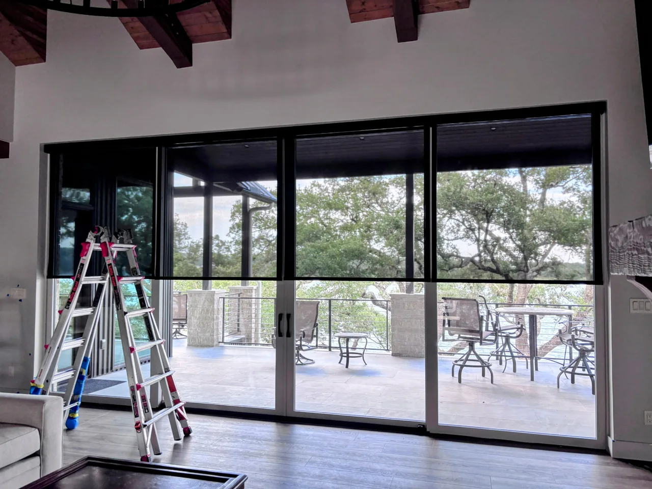 Motorized Roller Shades: Hill Country Great Room | Beacon Blinds