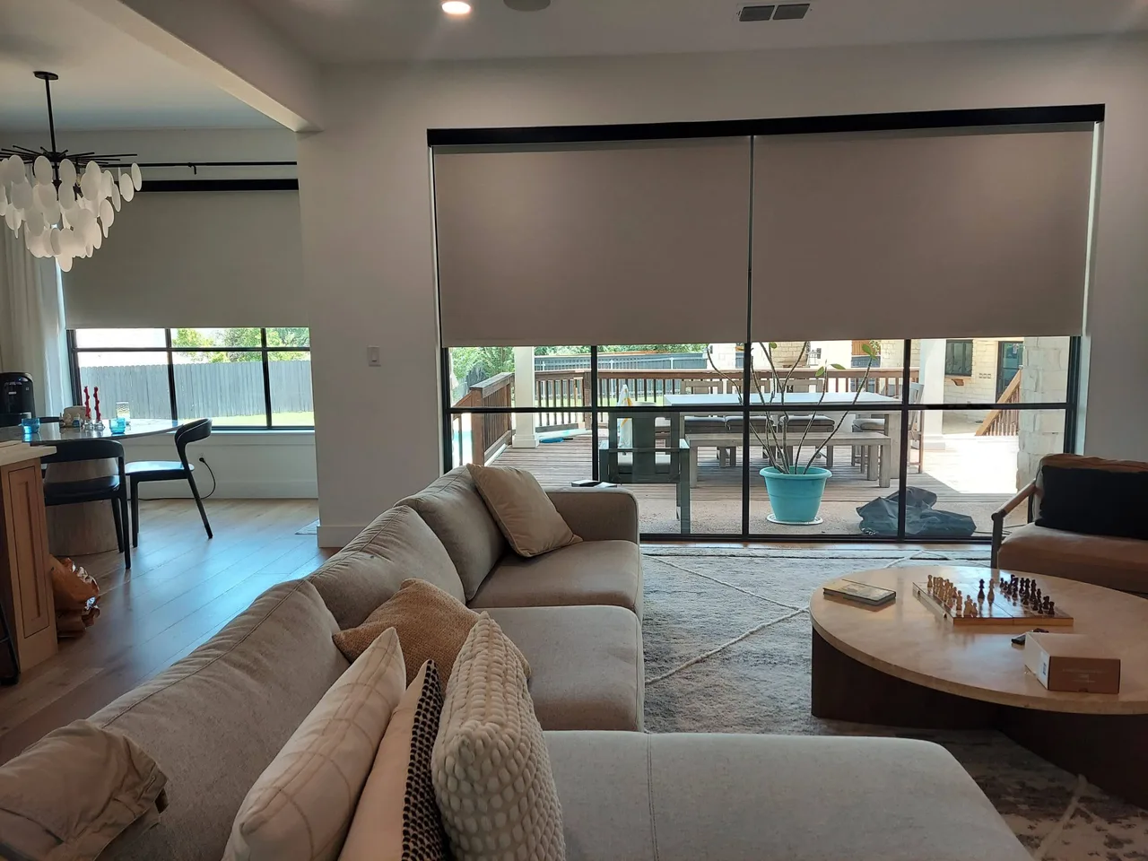 Roller Shades: Open-Plan Living Room | Beacon Blinds
